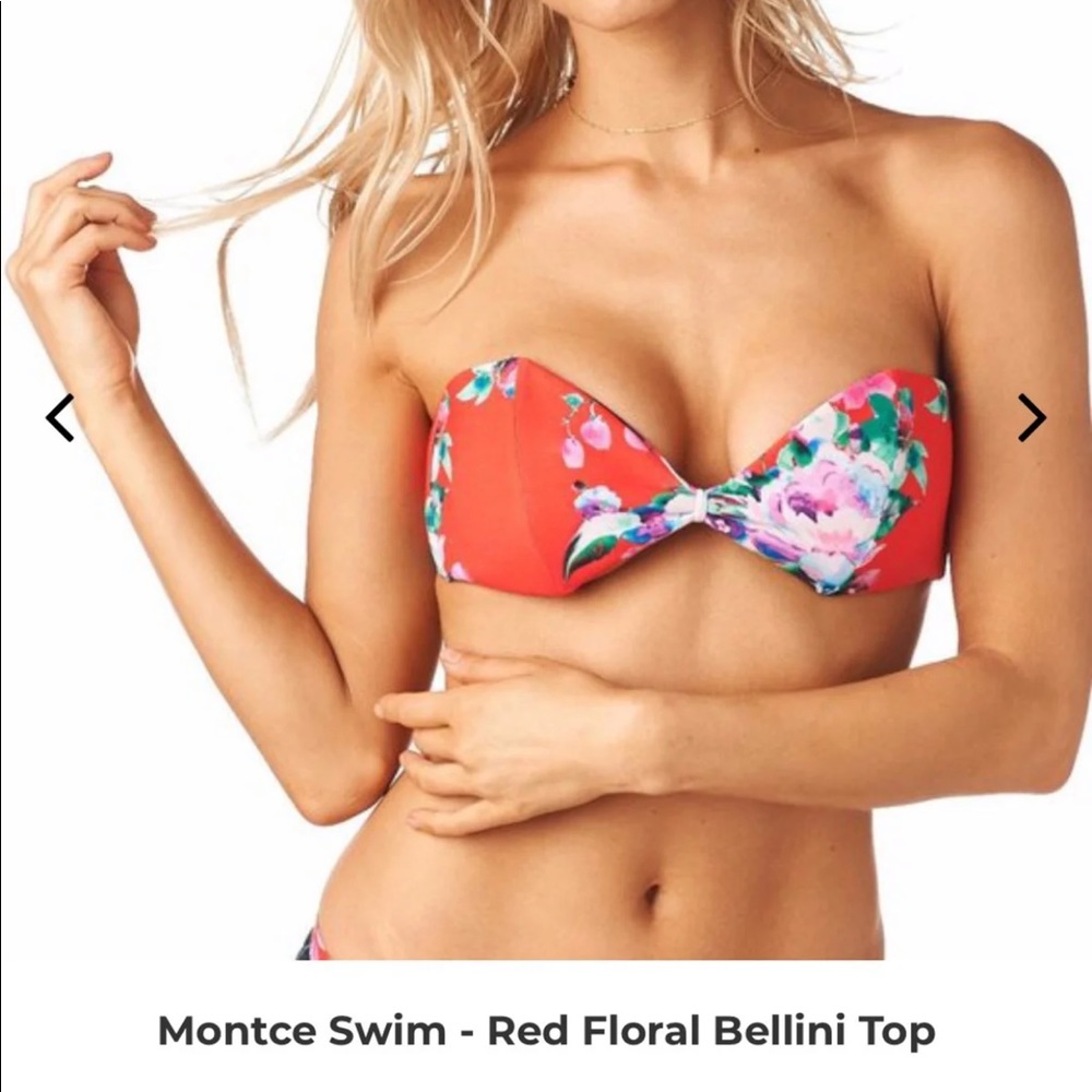Montce Swim red floral Bellini top